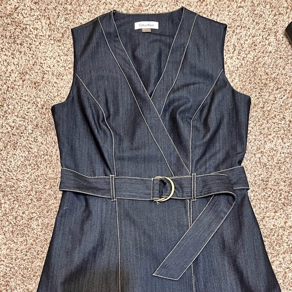 Calvin Klein Chambray Dress Size 4 - Picture 5 of 12